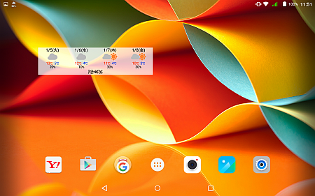 天気予報ウィジェットをホーム画面で表示できる Androidアプリに「Yahoo!天気」を採用＆レビュー