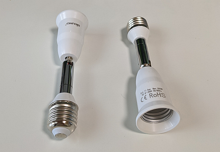角度調整できる「DiCUNO E26 口金延長アダプター」で LED電球の人感センサー有効範囲を修正