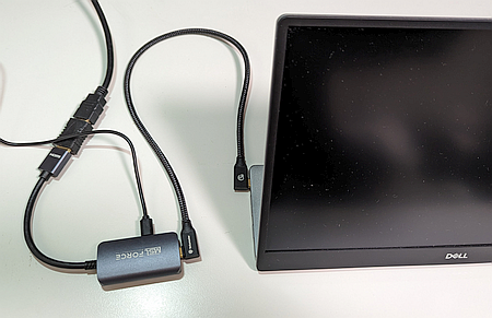 モバイルモニター「Dell C1422H」を HDMI to USB-C 変換アダプター（hd2usbc）で PC につなぐ